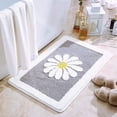 thumbnail image 1 of Alfombras de baño, alfombras de baño de flores blancas, alfombras de fibra superfina suave y esponjosa, alfombra de baño antideslizante, alfombrillas de felpa para lavar a máquina, alfombra de baño para cuarto de baño con ducha (16.0 x 24.0 in, gris) oso de fresa Electrónica, 1 of 5