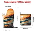 thumbnail image 2 of Fotbe Serene Ocean Sunset for 4Pcs Oven Mitts and Pot Holders, 500℉ Heat Resistant Oven Mitts , Non-Slip Silicone Surface Safe for Baking, Cooking, BBQ, 2 of 6
