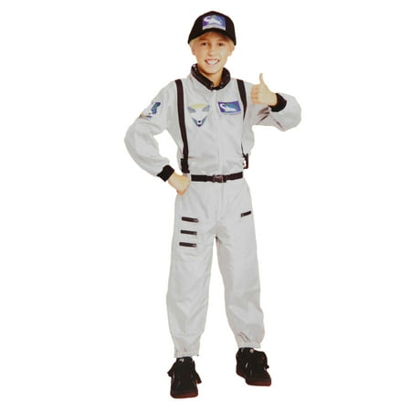 Boys Spaceman Astronaut Halloween Costume Jumpsuit & Hat Small
