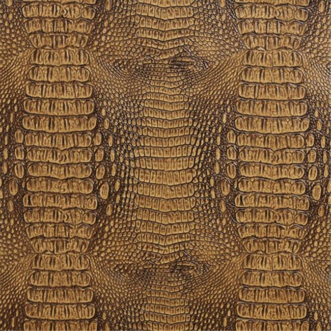 Designer Fabrics G035 54 in. Wide Brown, Crocodile Faux Leather Vinyl Fabric