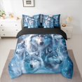 thumbnail image 2 of Manfei 3D Wolf Bedding Comforter Set 7pcs for Kids, Dreamy Moon Galaxy Queen Bedding Sets, Woodland Animal Reversible Queen Sheet Sets, Super Cozy Room Decor, 2 of 7