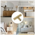 thumbnail image 6 of Uxcell 2-Pack Cabinet Pulls Knobs, 2" Modern Stainless Steel T Bar Knobs Single Hole Handles [Gold], 6 of 6