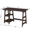 thumbnail image 5 of Convenience Concepts Designs2Go 29.25" Trestle Desk w Charging Station & Shelves, Espresso, All Ages, 5 of 8