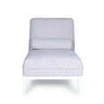 thumbnail image 5 of Pasargad Home Firenze Upholstered Cotton Lounge Chair w/ Pillow in White/Silver, 5 of 5