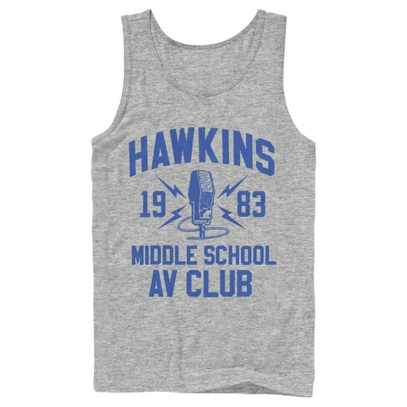 Netflix Men's Stranger Things Hawkins AV Club 1983 Tank Top Athletic Heather Medium