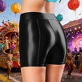 thumbnail image 2 of HXWCHs Glam Satin High Waist Fit Shorts for Nightlife with Sleek Shine and Elegant Finish L Black, 2 of 7