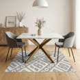 thumbnail image 3 of ODIKA 5'x7' Gray Cream Geometric Trellis Design Washable Area Rug Modern Abstract Pattern with Unique Shapes for Guest Room, Lounge, Apartment, Non-Slip Low Profile, Stain Resistant, 3 of 7