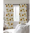 thumbnail image 4 of Sunflower Blackout Curtains for Bedroom Living Room Darkening Curtains 84 Inch Length 2 Panels Set Summer Botanical Farmhouse Floral Elegant Window Curtain Window Treatment Grommet Drapes 42"x84", 4 of 9