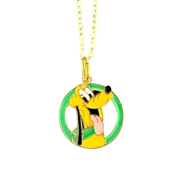 Cartoon Dog  Pluto Round Pendant Necklace