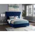 thumbnail image 2 of Meridian Furniture Kira Navy Velvet Queen Bed, 2 of 5