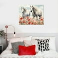 thumbnail image 4 of JRXY Canvas Wall Art White Horse In Flower Field Unframed Prints Painting Modern Abstract Canvas Oil Painting Wall Art Prints for Living Room Bedroom Home Office Decor Watercolor 20x16in, 4 of 4