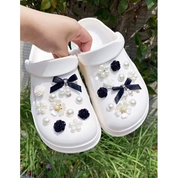 Gothic Rose Noir Clog Charms Set