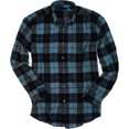 thumbnail image 1 of John Ashford Mens Ls Jumbo Plaid Button Up Camisa, Azul, Mediano John Ashford Botones al frente, 1 of 1