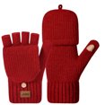 thumbnail image 3 of LangJing Winter Fingerless Gloves Mittens Women Cute Warm Knitted Gloves Convertible Mittens Flap for Texting Driving, 3 of 4