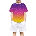 thumbnail image 4 of CONZONE Child Kids Boys Tee Shirts Short Sleeved Graphic Print Crew Neck Summer Fashion Comfort Tops Purple Size 12-13 Years, 4 of 4