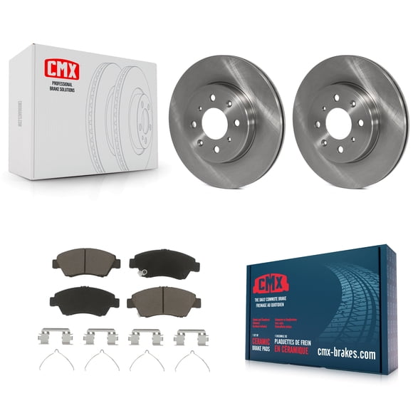 CMX Front Disc Brake Rotors and Ceramic Pads Kit for Car 2015-2020 Honda Fit K8C-100659