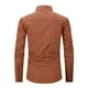 thumbnail image 4 of Blusa y camisa de manga larga con cuello vuelto para hombre, informal, con botones, de lino y algodón, a la moda., 4 of 4