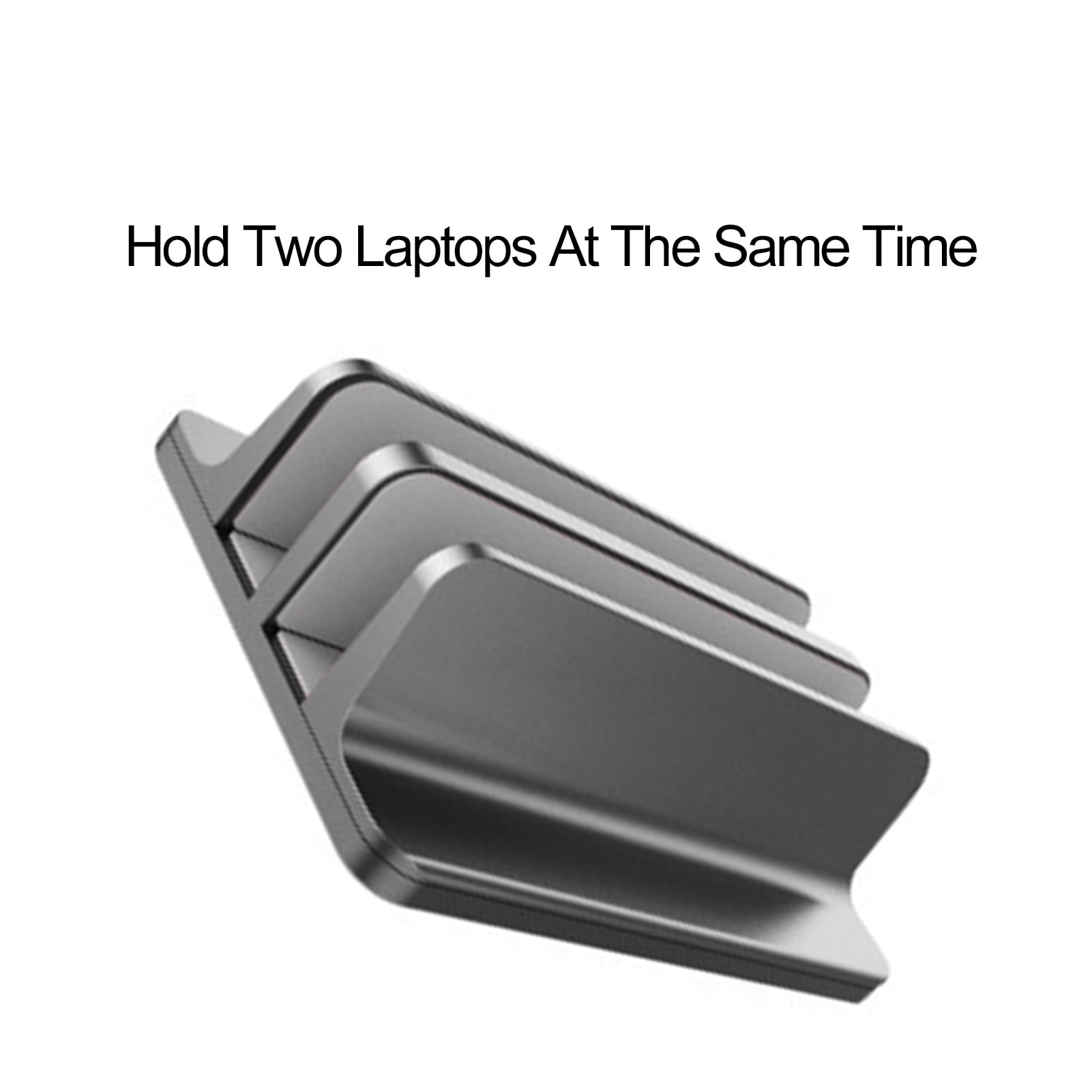 Vertical Laptop Stand 2 Slot Desktop Stand Holder With Adjustable Dock Aluminum Alloy Laptop Stand For Desk Compatible With 17in Laptops
