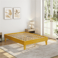 thumbnail image 3 of Yaheetech Solid Wood Platform Bed Frame with Wooden Slat Support, Natural Wood, Full, 3 of 9