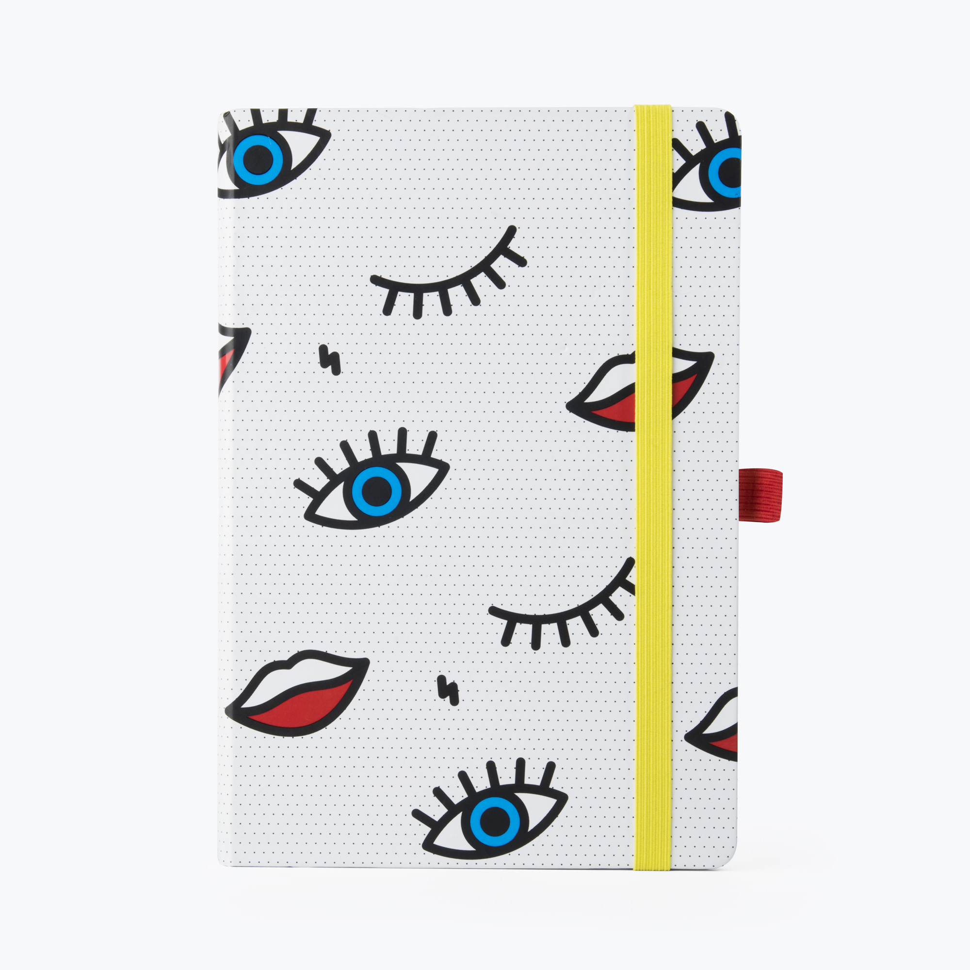 Wink Dot Grid Notebook | Eye and Lip Art Print