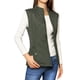 thumbnail image 1 of Chaleco Acolchado Allegra K con Cremallera y Cuello Alto para Mujer Verde L, 1 of 5