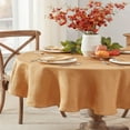 thumbnail image 2 of Newbridge Thanksgiving Gold Tremont Autumn Leaf Damask 60 x 84 inch Oval Fabric Tablecloth, 2 of 4