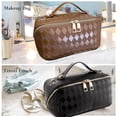 thumbnail image 6 of 2 in 1 Crossbody Makeup Bag for Women Men,Spacious Leather Cosmetic Bag for Travel Zipper Pouch Gifts, 6 of 7