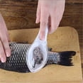 thumbnail image 3 of Cepillo para raspar la piel del escalador de pescado, cepillo de pesca, eliminación rápida, raspador escalador de limpieza con cuchillo de pescado (verde + blanco), 3 of 5