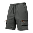 thumbnail image 4 of Guluxicc Cargo Shorts for Men Drawstring Elastic Waist Hiking Shorts Regular Fit Summer Outdoor Work Casual Shorts with Zip Pockets, 4 of 5