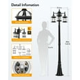thumbnail image 6 of VIANIS 82.9" H Dusk to Dawn Lamp Posts Outdoor Lighting with Outlet, Black 3-Head Outdoor Post Lights, Waterproof Anti-Rust Outdoor Street Light Fixtures for Garden Yard(Hardwired 120VAC), 6 of 10