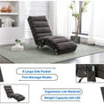 thumbnail image 5 of paproos Dark Gray Indoor Chaise Lounge with Massage, Modern Ergonomic Electric Massage Floor Lounger with Remote Control&Side Pocket, Upholstered Recliner Sleeper Chair for Living Room Bedroom Office, 5 of 13
