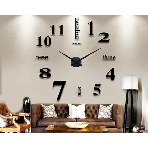 Sparsain Giant Silent Wall Clock Movement Kits for DIY Clock Replacement Decor (Black)