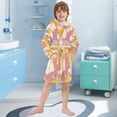 thumbnail image 5 of FORMRS Kids Bathrobe Unisex Hooded Robe Toddler Pajamas Sleepwear, Size 7-9T, Purple Retro Rainbow, 5 of 7