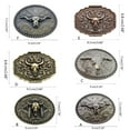 thumbnail image 3 of TIERPOP Bull Heads Cowboy Belt Buckle Western Belt Buckle for Belt Width 1.50-1.57 inch, 3 of 20