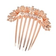 thumbnail image 6 of Unique Bargains Women Rhinestone Inlaid Flower Hair Comb Hairpin Hair Accessory Rhinestone Head Pieces Purple, 6 of 7