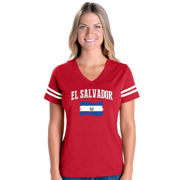 IWPF - Womens Football Fine Jersey T-shirts - El Salvador