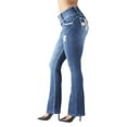 thumbnail image 5 of Fashion2Love Women's Juniors Butt Lift Mid Waist Ripped Distressed Boot Leg Jeans, 5 of 10