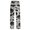 thumbnail image 5 of Fabrcox Halloween Pajama Pants for Women Pumpkin Ghost Moon Sleep Pants Women Fall Winter Festival Soft Lounge Pants Women Black XXL, 5 of 6