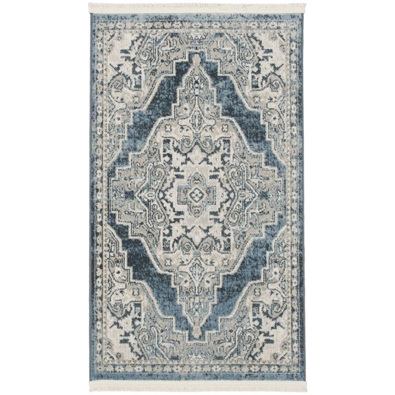Nourison Geneva GNV01 Indoor only Area Rug - Blue/Grey 2'2" x 3'9"