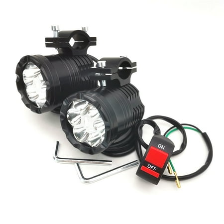 

2Pcs 120W 12000LM Motorcycle LED Spot Lights Fog Lamps w/Switch Universal