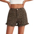 thumbnail image 2 of Womens High Waist Jean Shorts Summer Casual Scalloped Cute Trendy Loose Fit Denim Shorts, 2 of 6