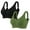 Green, variant on Rhinestone Wireless Sports Bra Stretchy Breathable Fabric Comfortable Gym and Everyday Wear Bralette,2-Pack (Women's or Women's Plus)