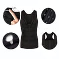 thumbnail image 2 of Men Waist Vest Zipper Compression Tank Top Tummy Control Body Shaper Slim Shapewear for Workout Fitness S, 2 of 5