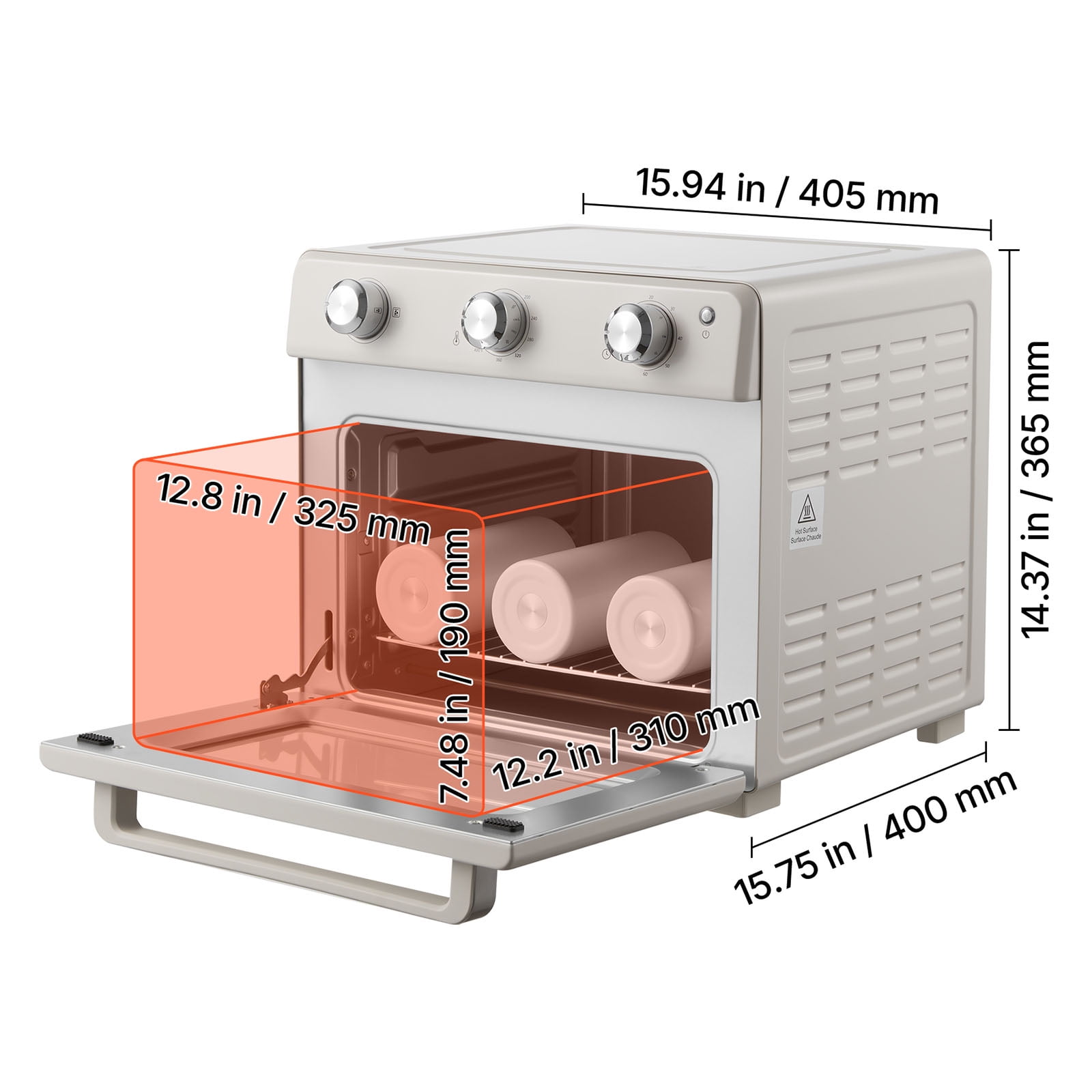 KFFKFF 26 Qt Sublimation Oven Machine, Compatible with 40oz Tumblers, Includes 50 Shrink Films, 1 Tape, and 2 Heat Gloves, 360° Turbo Convection for Sublimation Tumblers, Mugs, Bowls, Off-White