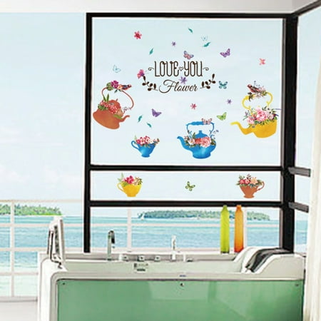 Homeholiday Flower Bottle Wall Stickers Cartoon Animal Background Wallpaper Sofa Bedroom Study Room Decoration Decals Walmart Canada