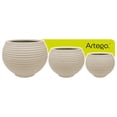 thumbnail image 1 of Macetas modernas set de 3 piezas para exteriores grande Somali color arena sandstone de Polietileno ultra ligera Artego Japi Hecho en Brasil, 1 of 7