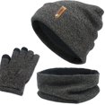 thumbnail image 3 of Juego de guantes y bufanda, sombreros de invierno para mujer de 3 piezas, Gris Colcomx Sombrero Bufanda y Guantes, 3 of 5