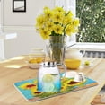 thumbnail image 6 of FREEAMG Chic Beautiful Sunflowers Painting Absorbent Dish Drying Mat Microfiber Kitchen Countertop Table Protector Multi-Purpose Counter Rack Sink Drainer Pad 16"x 18", 6 of 6