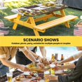 thumbnail image 6 of Yellow Sunflowers Table Cloths for 5 Foot Rectangle Tables, Western Star Farmhouse White Wooden Patio Waterproof Elastic Fitted Tablecloths, Washable Rectangular Table Cover for Camping, 6 of 8