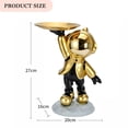 thumbnail image 3 of Bandeja de resina para astronauta, adorno de almacenamiento, escultura de astronauta, decoración del hogar (dorado), 3 of 6